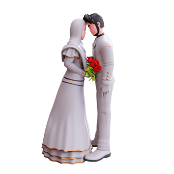 3d character wedding couple illustration png