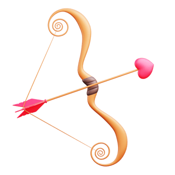 3d valentine bow of love object png