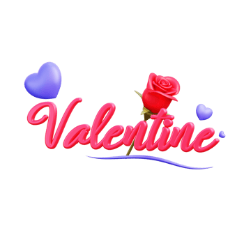 3d valentine text png
