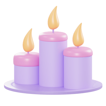 3d illustration candle spa object png