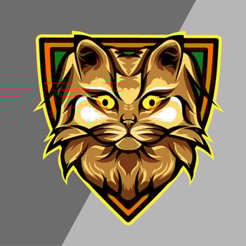 esport logo, cat animal vector illustration