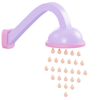 3d illustration bath shower object png