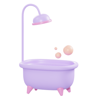 3d illustration bath tube object png
