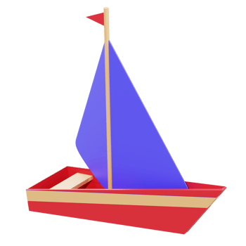 3d illustration sailing boat object png