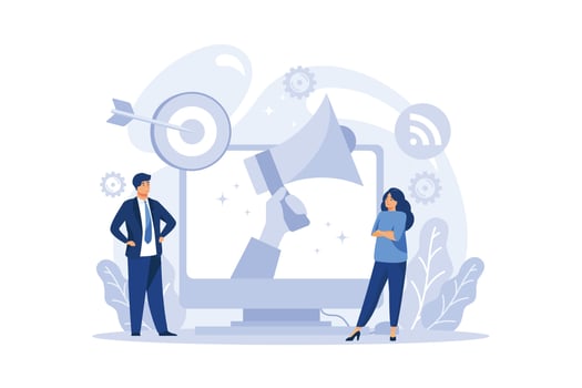 SMM concept. Social media marketing, advertising of business in the internet through social networks. Content management and brand promotion. flat design modern illustration vector