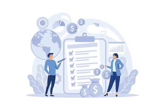 Offshore specialist or company concept. Professional businessman help with financial services to nonresidents. Tax haven, offshore business. flat design modern illustration vector