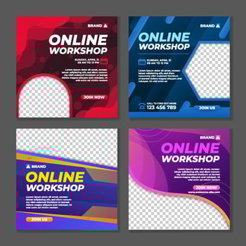 Webinar Online Workshop Social Media Post vector