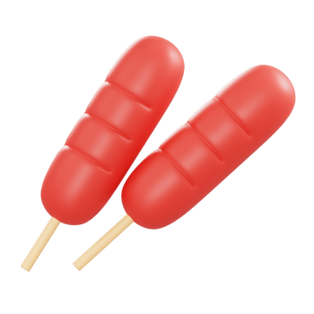3d illustration sausage object png