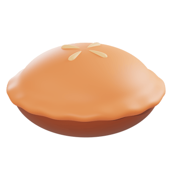 3d illustration pie bakery object png