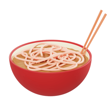 3d illustration noodles object png