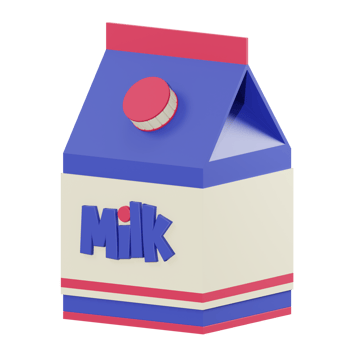 3d illustration milk box object png