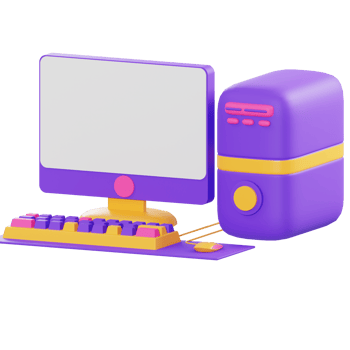 3d illustration computer, keyboard and mouse object png