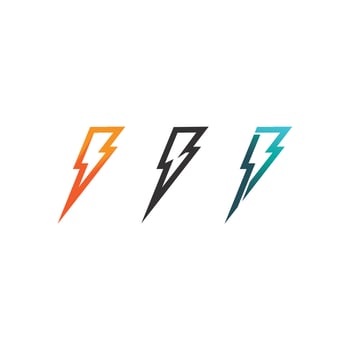 the power vector, flash ogo and thunderbolt and icon electricity illustration template design vector