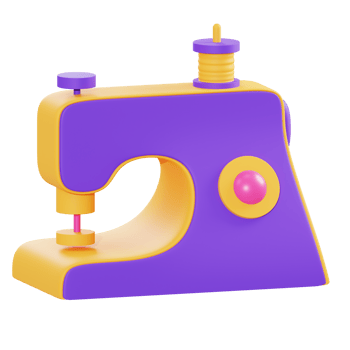 3d illustration sewing machine object png