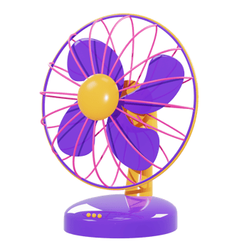 3d illustration electric fan object png