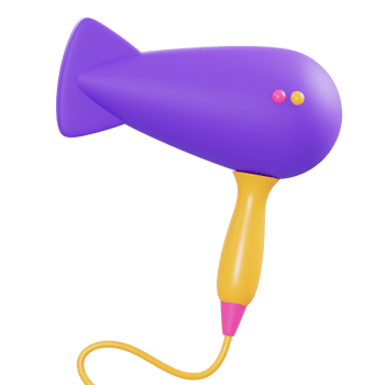 3d illustration hair dryer object png