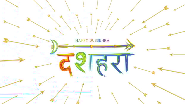 creative vector illustration of Lord Rama killing Ravana in Happy Dussehra Navratri poster festival of India. translation dussehra