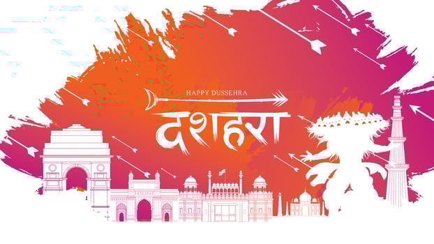 creative vector illustration of Lord Rama killing Ravana in Happy Dussehra Navratri poster festival of India. translation dussehra