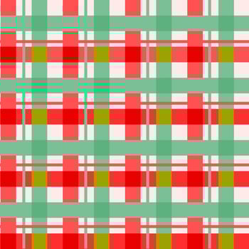 Red Green Plaid, checkered, tartan seamless pattern. Paper, cloth, fabric, dress, napkin, cover, bed printing, gift, present or wrap. Christmas, new year, happy concept, background. vector