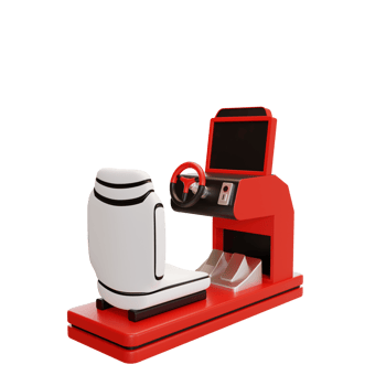 arcade machine racing illustration 3d png