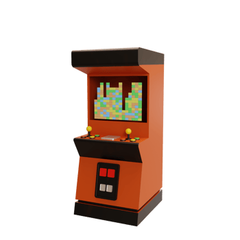 arcade machine illustration 3d png