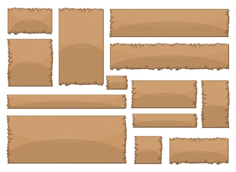 Wooden board in cartoon style vector illustration