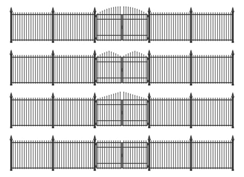Gate and fence made from steel vector