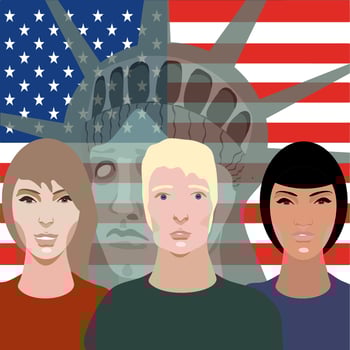Abortion rights vector illustration. People protest against the ban on abortion in the USA.