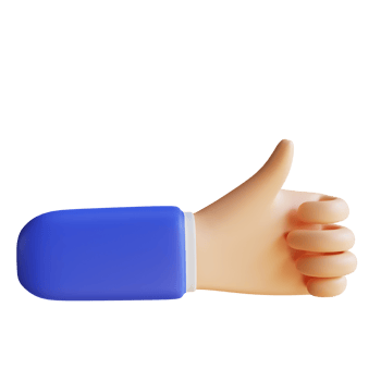 3D Thumbs Up Hand Gesture png