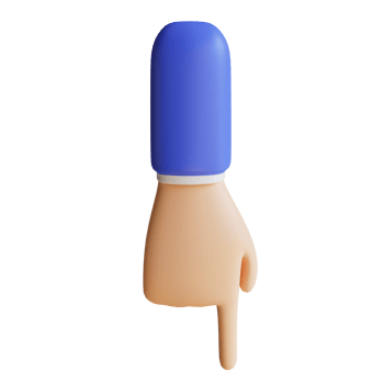 3D Down Finder Pointing Hand Gesture png
