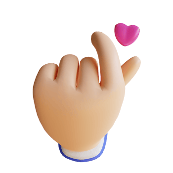 3D Click Love Hand Gesture png