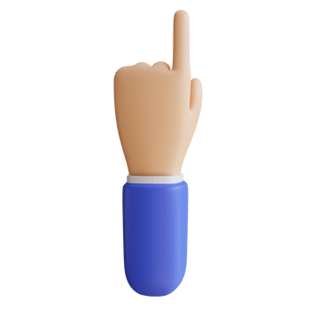 3D Finger Up Gesture png