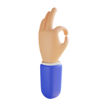 3D Ok Hand Gesture png