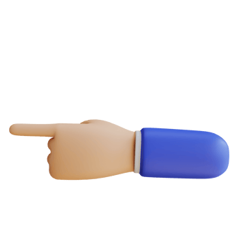 3D Left Direction Showing Hand Gesture png