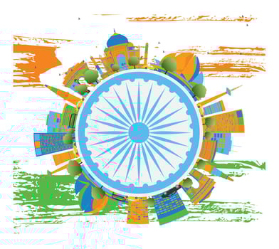 Happy Indian Republic Day Banner. Vector illustration.