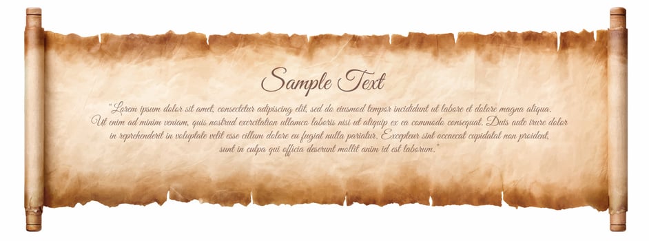 old parchment paper scroll sheet vintage aged or texture isolated on white background vector