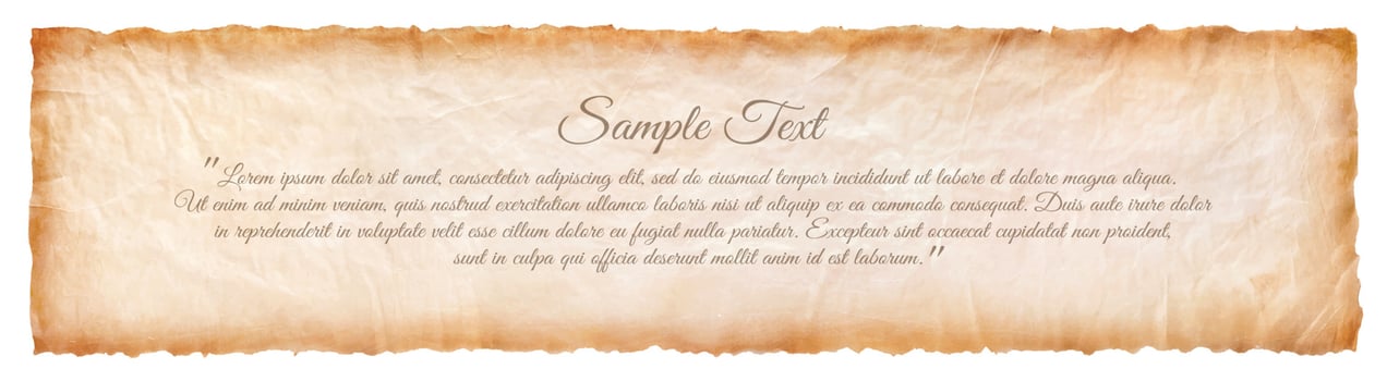 old parchment paper sheet vintage aged or texture isolated on white background vector