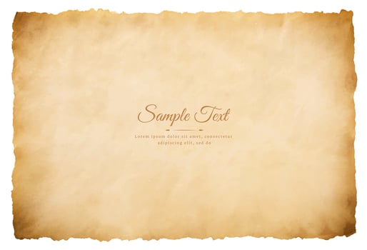 Vector old parchment paper sheet vintage aged or texture isolated on white background