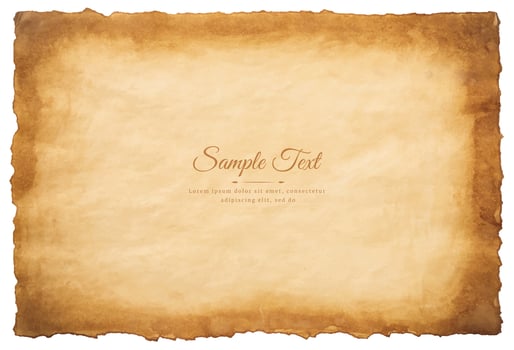 Vector old parchment paper sheet vintage aged or texture isolated on white background