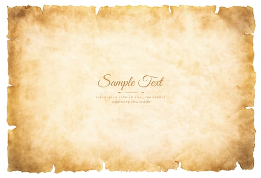 Vector old parchment paper sheet vintage aged or texture isolated on white background