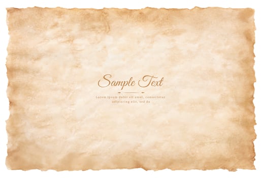 Vector old parchment paper sheet vintage aged or texture isolated on white background