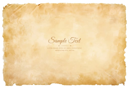 Vector old parchment paper sheet vintage aged or texture isolated on white background