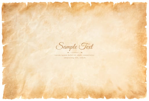Vector old parchment paper sheet vintage aged or texture isolated on white background