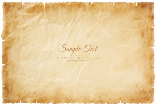 Vector old parchment paper sheet vintage aged or texture isolated on white background