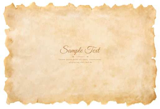 Vector old parchment paper sheet vintage aged or texture isolated on white background