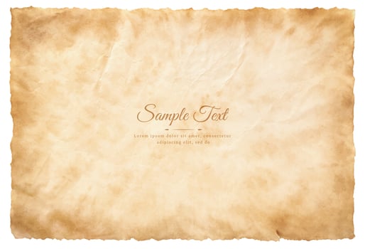 Vector old parchment paper sheet vintage aged or texture isolated on white background