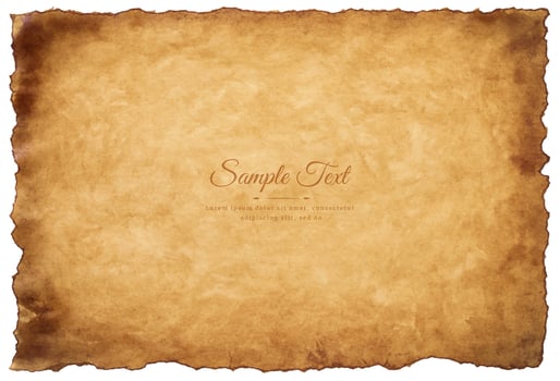 Vector old parchment paper sheet vintage aged or texture isolated on white background