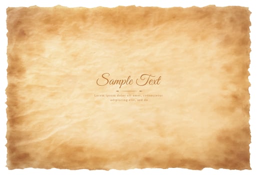 Vector old parchment paper sheet vintage aged or texture isolated on white background