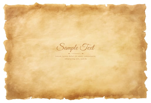 Vector old parchment paper sheet vintage aged or texture isolated on white background