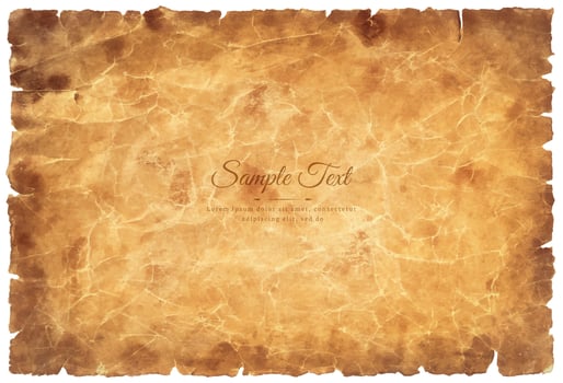 Vector old parchment paper sheet vintage aged or texture isolated on white background